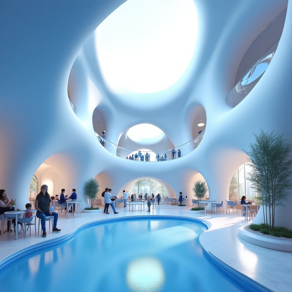 Centro educativo Filtrationswus con diseño futurista